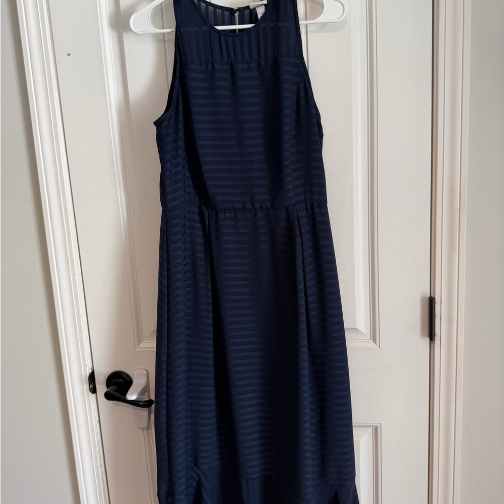 a new day Striped Navy Midi Dress